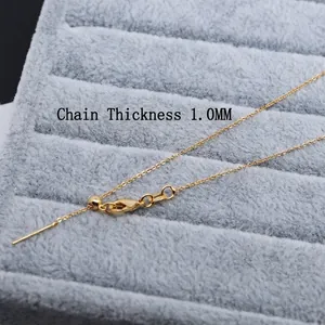 Minimalist 1.0mm titanium steel O-chain necklace with adjustable bead and lobster clasp