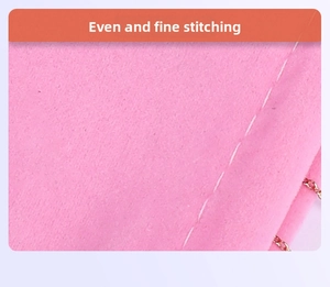 Detail showing even and fine stitching on a soft pink velvet jewelry drawstring pouch