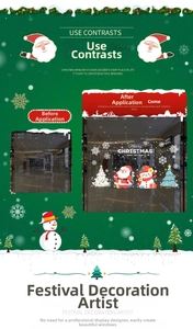 Comparaison d'autocollants de Noël montrant l'avant et l'après décoration festive