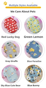 Detail showing six assorted cartoon print warm pet sweatshirts for small dogs and cats