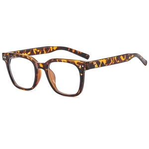Trendy round leopard print sunglasses with clear lenses for men and women vintage style