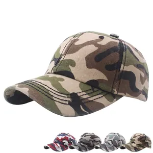 Klassische Camouflage-Baseballkappe aus Baumwolle mit verstellbarem Riemen für Sonnenschutz