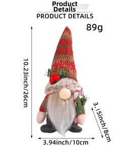 Christmas gnome doll details with product dimensions 26cm tall and 89g weight