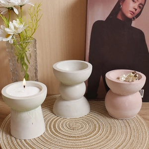 Modern minimalist geometric resin molds for DIY candle holders and mini storage bowls