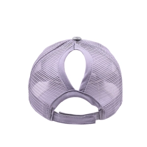 Cappellino da baseball a coda di cavallo in mesh viola con cinturino regolabile