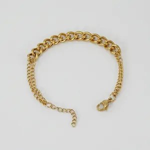 Chain Bracelet 18K Gold Plated Stainless Steel Splicing Link Adjustable Fashion Jewelry For Men Women