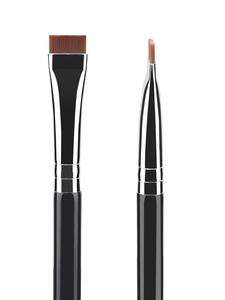 Dual-ended angled eyebrow and ultra-fine eyeliner brush detail with soft synthetic bristles