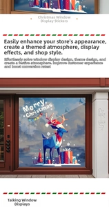 Modern geometric reindeer and snowflake window decals for Christmas store decoration