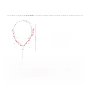 Detail specifications of multi-layer resin flower necklace with 41cm length and 19.6g weight