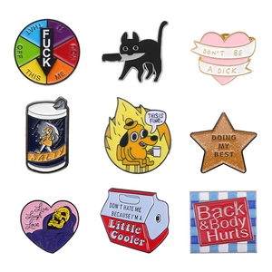 Cartoon Style Minimalist Pin Letter Star Heart Shape Zinc Alloy Stoving Varnish Unisex Brooches
