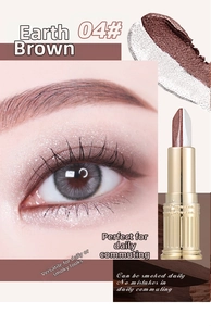 Detailed macro view of 04 Earth Brown dual-color eyeshadow stick with shimmer texture