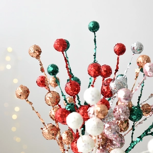 Baies de Noël pailletées multicolores pour décorations de sapin et DIY de fête