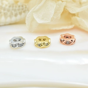 Infinity-Anhänger Perlen in Gold Silber und Roségold mit CZ-Steinen für Armband