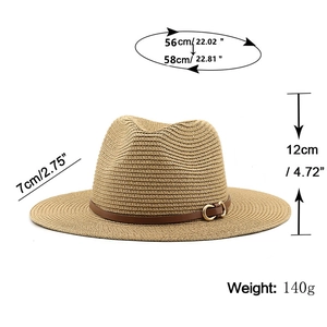 Klassischer Cowboyhut aus Stroh mit Lederband und Metallschnalle für Sonnenschutz