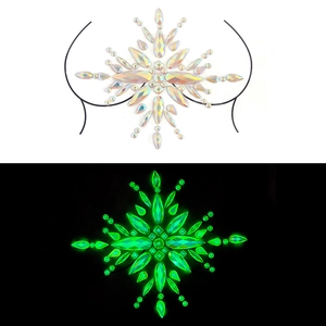 Glow-in-the-dark luminous body jewel stickers for music festivals and wedding parties