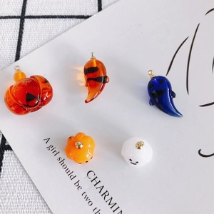 Halloween acrylic pumpkin and ghost charms with golden hooks for DIY jewelry making