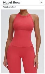 Detail of raspberry red sports bra featuring back cutout design for yoga and fitness