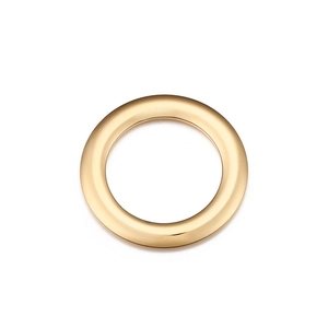 Macro view of a 18k gold plated stainless steel ring with a polished glossy finish