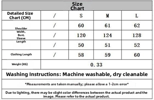 Size chart for striped knit polo shirt showing measurements in CM for S M and L sizes