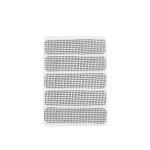 Strong adhesive mesh screen repair patches for window drainage holes and bug protection