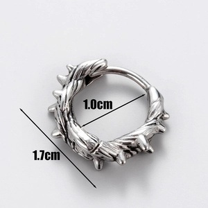 Men's vintage skull totem hoop earring in stainless steel with 1.0cm inner diameter size