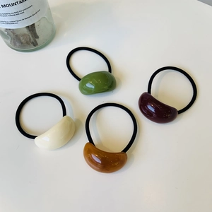 Chic Oval Resin Hair Ties High Elasticity Ponytail Holders Minimalist Geometric Korean Style Hair Accessories