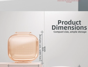 Three-layer dental retainer case dimensions showing 8cm width and transparent layers