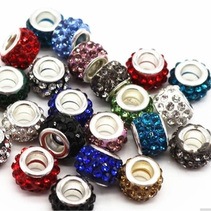 7x12mm sparkling crystal clay large hole beads in various colors for DIY jewelry making