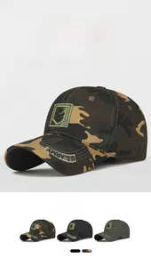 Detailed close-up of U.S. ARMY embroidery and tactical military patches on baseball caps