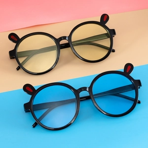 Lunettes de soleil pour enfants oreilles de lapin avec verres jaunes et bleus