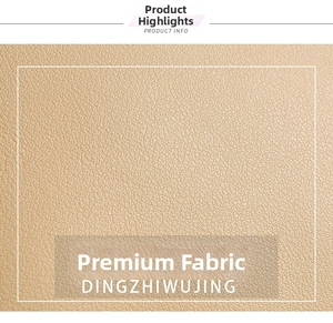 Macro shot of light brown textured synthetic leather fabric showing quality grain detail