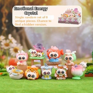 Set of 8 cute cat resin figurines with crystal stones for desk decor, gift collection