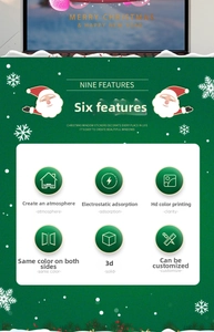 Detail of pink Christmas window cling showing double-sided high definition print quality