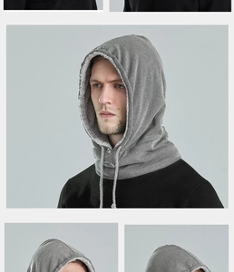 Détail de la capuche d'hiver grise avec doublure polaire chaude et cordon de serrage réglable