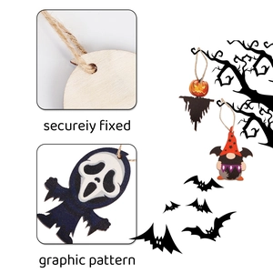 Halloween wooden ghost and pumpkin hanging ornaments for festive party atmosphere decor
