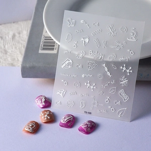 Biologie Wissenschaft Nagelaufkleber 5D Relief Geprägte Decals DNA Zell Mikroskop Muster Maniküre Dekor Für Frauen