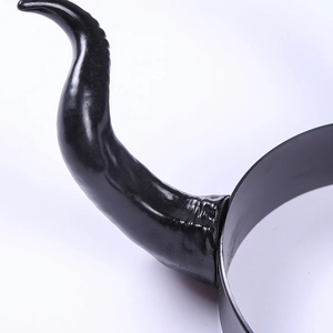 Black Maleficent horn headpiece with spiral texture for Halloween cosplay costumes