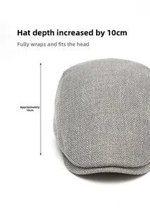 Détail de la profondeur de 10cm de la casquette plate en lin gris pour un maintien total