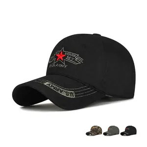 Baseball Cap Cotton Adjustable Military Style Tactical Embroidery Outdoor Sun Protection Hat For Men Women