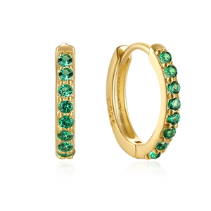 Round Mini Huggie Hoop Earrings Copper Micro Inlaid Zirconia Geometric Fashion Jewelry For Women