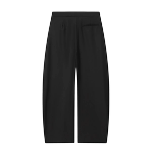 Pantalon de tailleur noir taille haute à jambes larges et coupe ballon décontractée