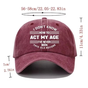 Cappello Da Baseball In Cotone Lavato Vintage Distressed Dad Hat Con Stampa Slogan Divertente Cappello Da Sole Regolabile