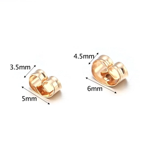 Golden butterfly earring backs in 3.5x5mm and 4.5x6mm sizes for DIY jewelry making
