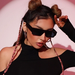 Retro Rectangular Sunglasses Square Frame UV Protection PC Material Fashion Eyewear For Women Men Streetwear