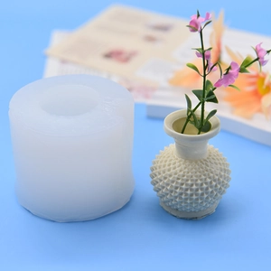 3D Vase Shape Silicone Mold Studded Texture DIY Plaster Resin Crafting Tool Aromatherapy Stone Cake Decorating