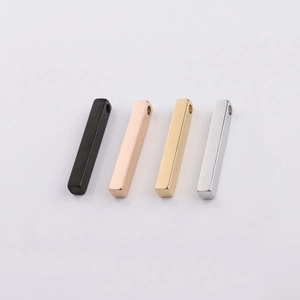 Stainless Steel Vertical Bar Pendants Mirror Polished Geometric DIY Jewelry Making Charms Minimalist Unisex Accessory
