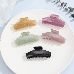 5-pack elegant matte glitter claw clips in assorted colors for hair styling