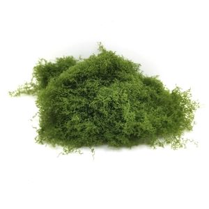 Dettaglio di muschio artificiale verde per paesaggi fai-da-te e decorazioni floreali