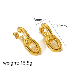 Specifiche dettagliate delle dimensioni per orecchini a catena d'oro 13mm per 30,5mm