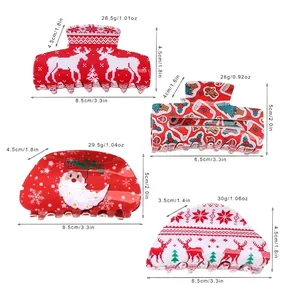 Lot de pinces à cheveux Noël avec guide des tailles, motifs renne et père noël